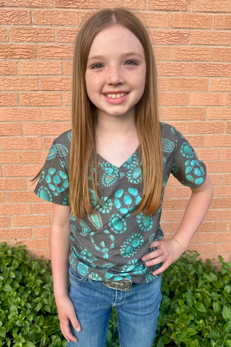 Forever in Turquoise Kids V-Neck - Cassie's Creekside Boutique