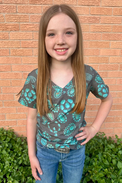 Forever in Turquoise Kids V-Neck - Cassie's Creekside Boutique