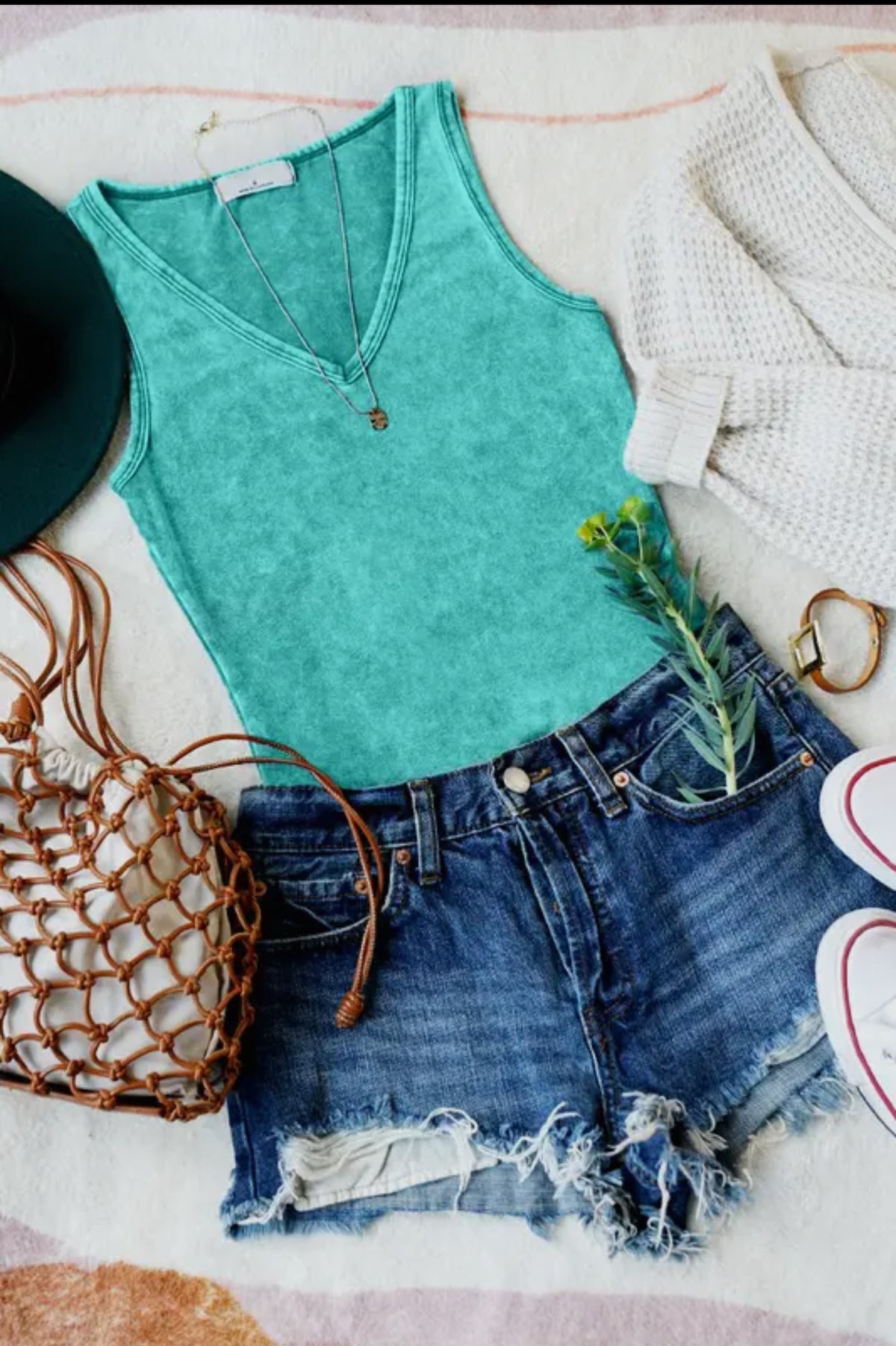 Washed Out Turquoise Washed in Turquoise Bodysuit - Cassie's Creekside Boutique
