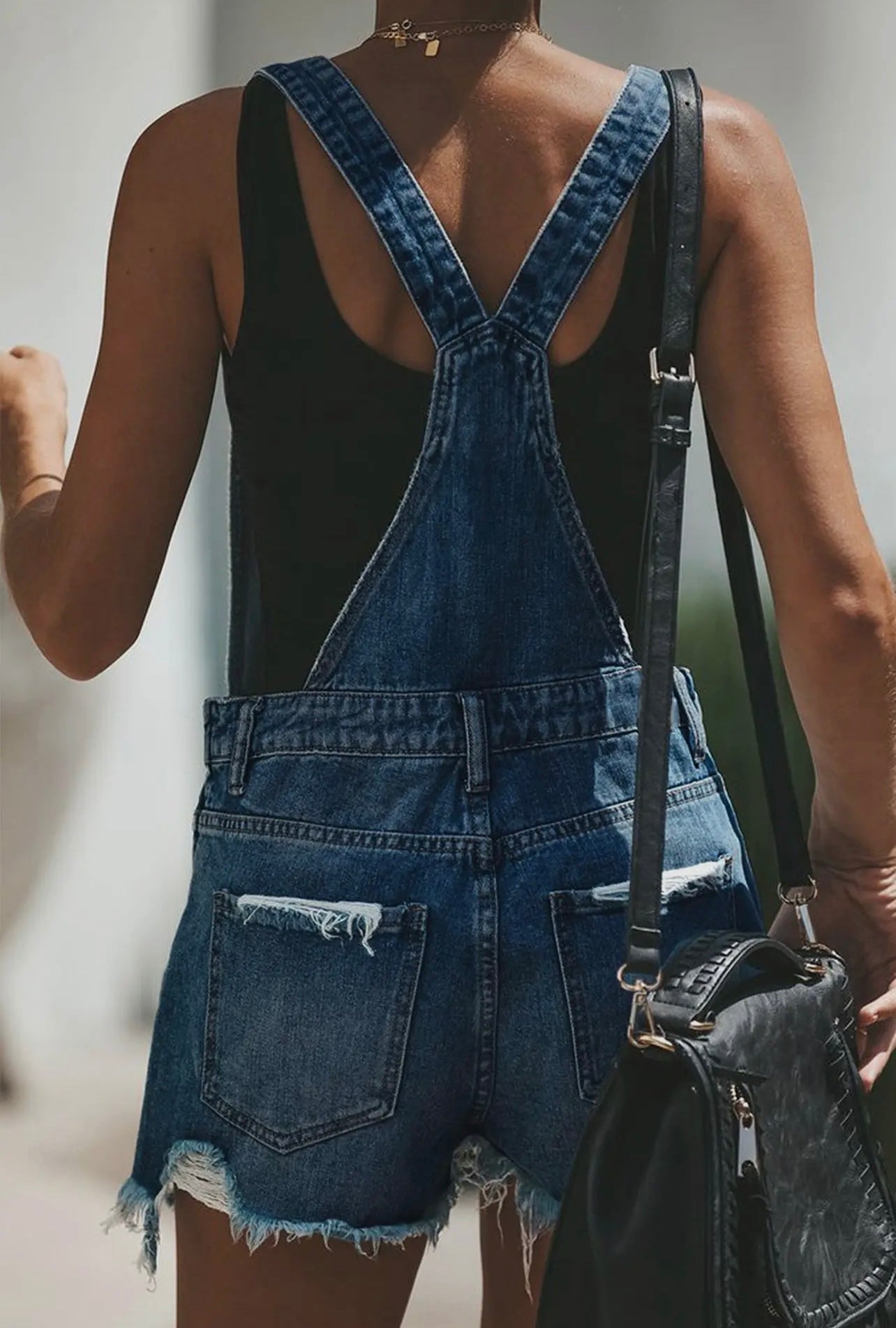 Ripped Denim Shortalls