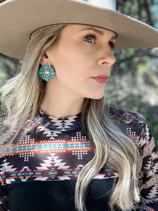 Turquoise Buffalo Nickel Earrings