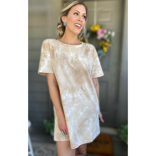 Beige Tides T-Shirt Dress