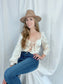 Ivory Lace Up Crop