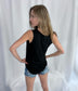 Black Loose Fit V-Neck Tank