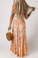 Ocean Breeze Orange Floral Print Strapless Maxi Dress