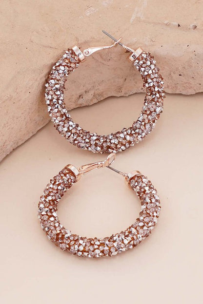 Rose Gold Bohemian Sparkle Hoops