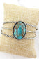 Turquoise Marbled Oval Cuff Bracelet