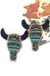 Turquoise Seed Bead Steer Earrings