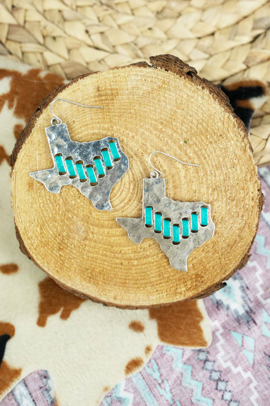 Turquoise Stitched Texas Earrings