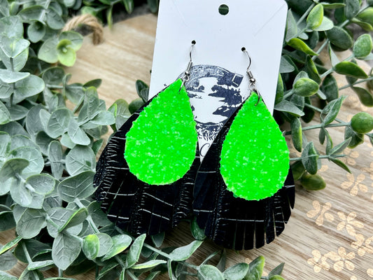 Fringe and Neon Earrings