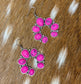Fuchsia Pink Rowena Squash Blossom Earrings