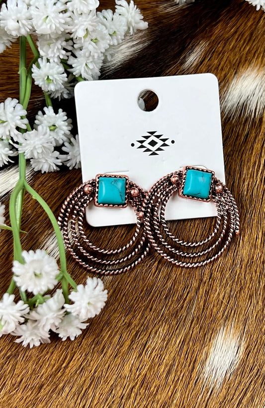 Turquoise Rope Trail Earrings