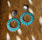 Turquoise Beaded Circle Earrings