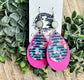 Hot Pink and Floral Earrings
