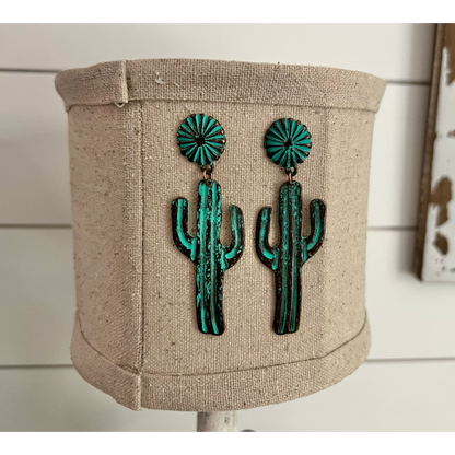 Turquoise Cactus Dangle earrings