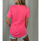 Pink V-Neck Strappy Tee