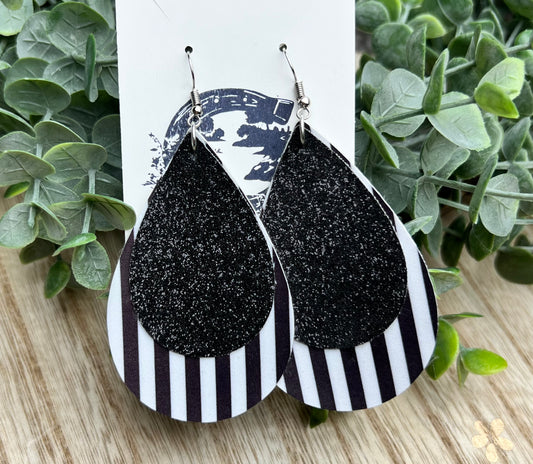 Striped Teardrop Earrings