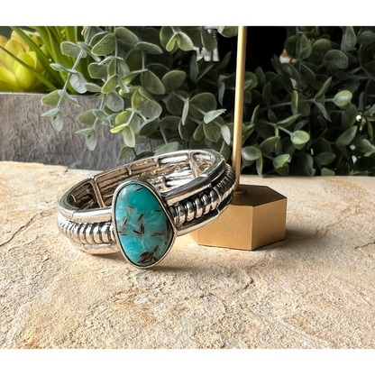 Western Turquoise Twist Bracelet